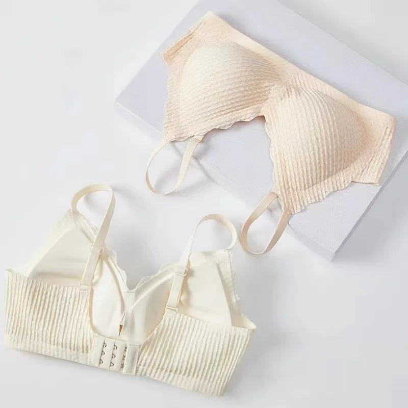 CowLost | product_id-seamless-wireless-lace-bra-for-small-chest-women-thin-cup-non-slip-back |10