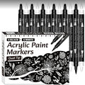 CowLost | markers-product_id-black-white-acrylic-paint-marker-pen-set-12-pcs-brush-fine-dot-tip-for-paper-rock-wood-metal-plastic |1