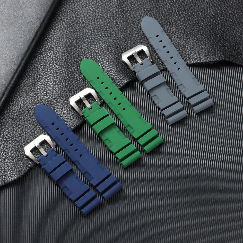 HQstrap 22mm 24mm 26mm Silicone Watch Bands for Panerai Sport Wristband Unisex Rubber Strap
