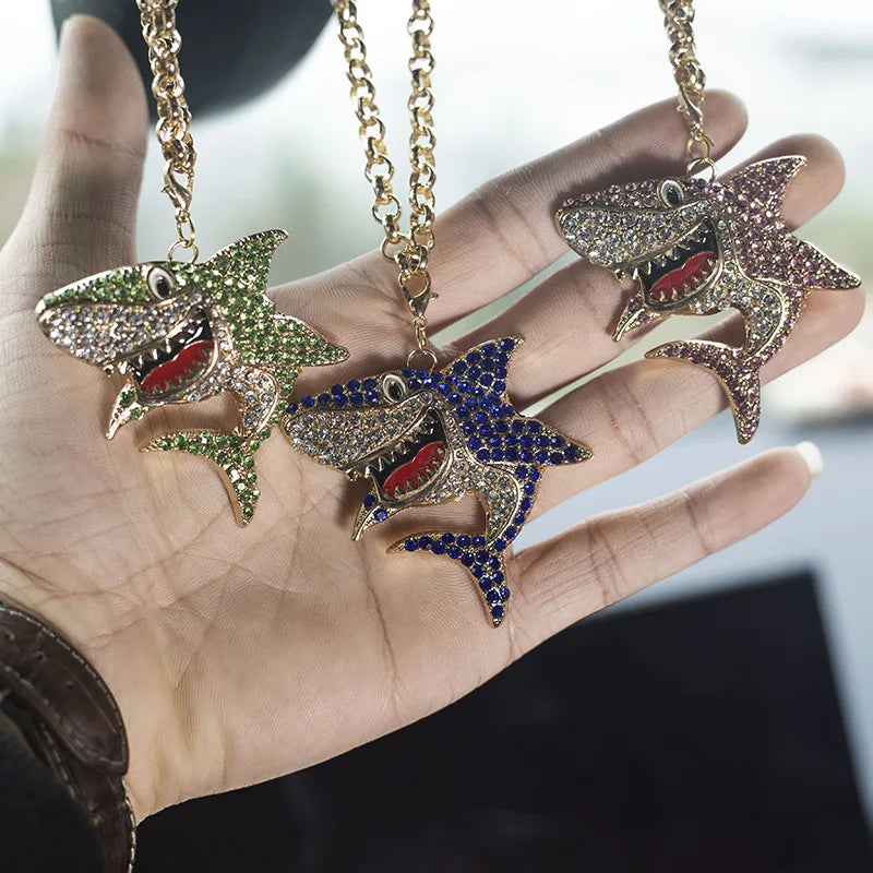 CowLost | product_id-alloy-shark-metal-car-rearview-mirror-pendant-hanging-ornament |2