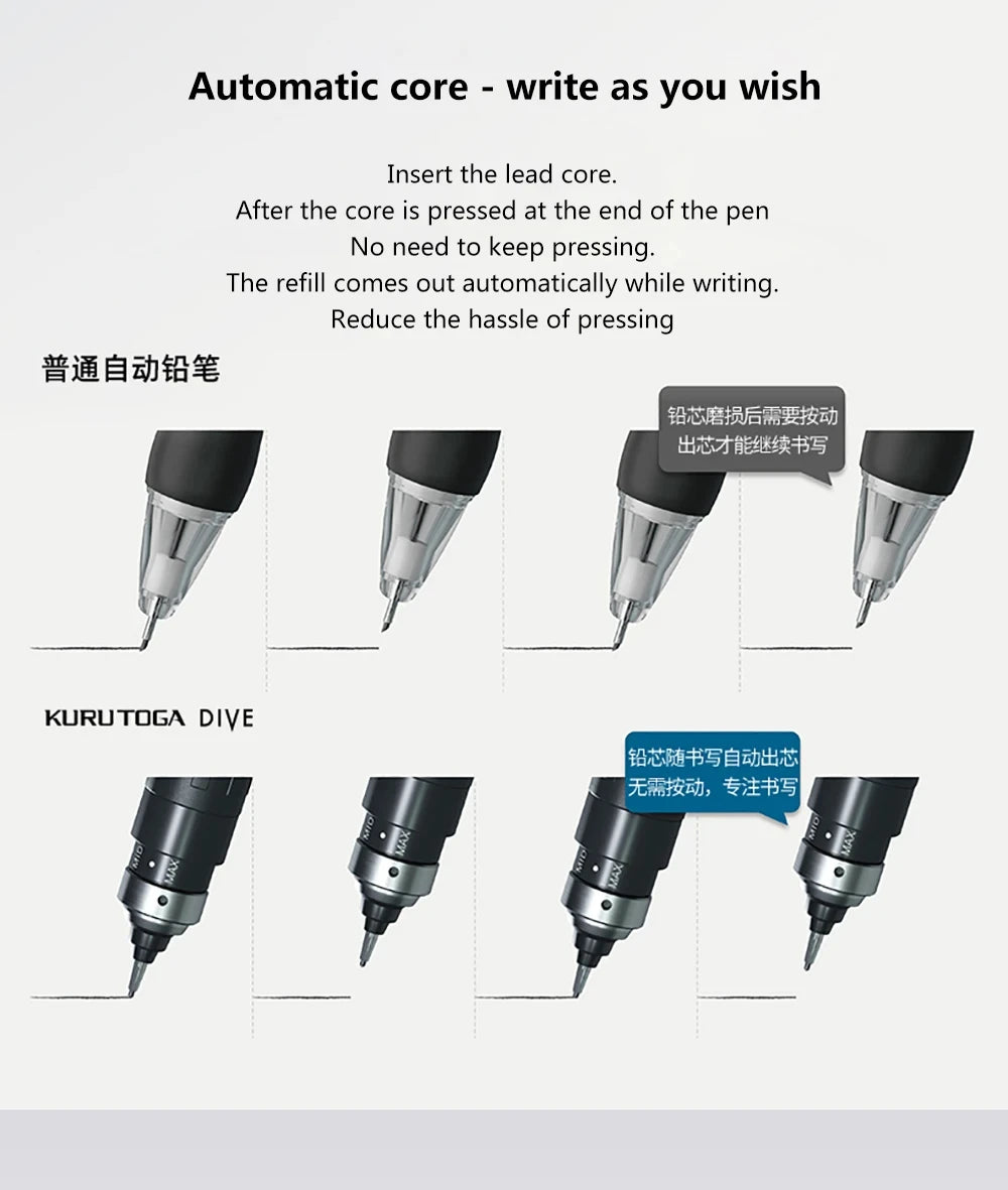CowLost | product_id-uni-m5-5000-kurutoga-dive-0-5mm-hb-self-rotating-mechanical-pencil-black |15