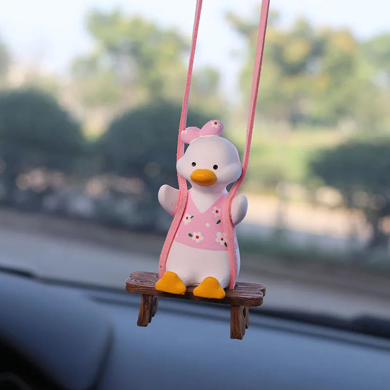CowLost | product_id-gypsum-bowknot-duck-pendant-car-rearview-mirror-swing-gift |9