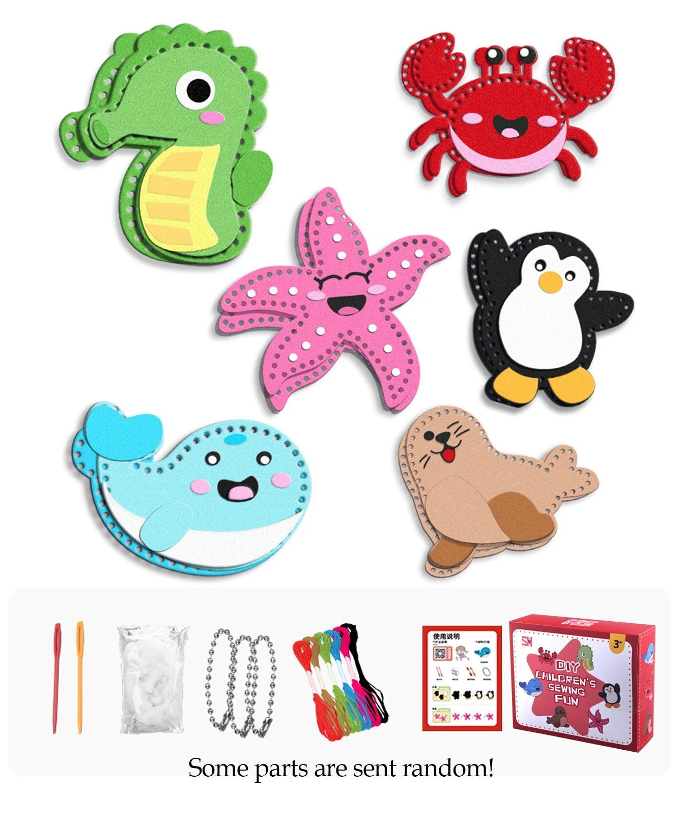 CowLost | product_id-fun-sewing-diy-pendant-set-with-cotton-lanyard-ocean-animal-toys-for-kids |14