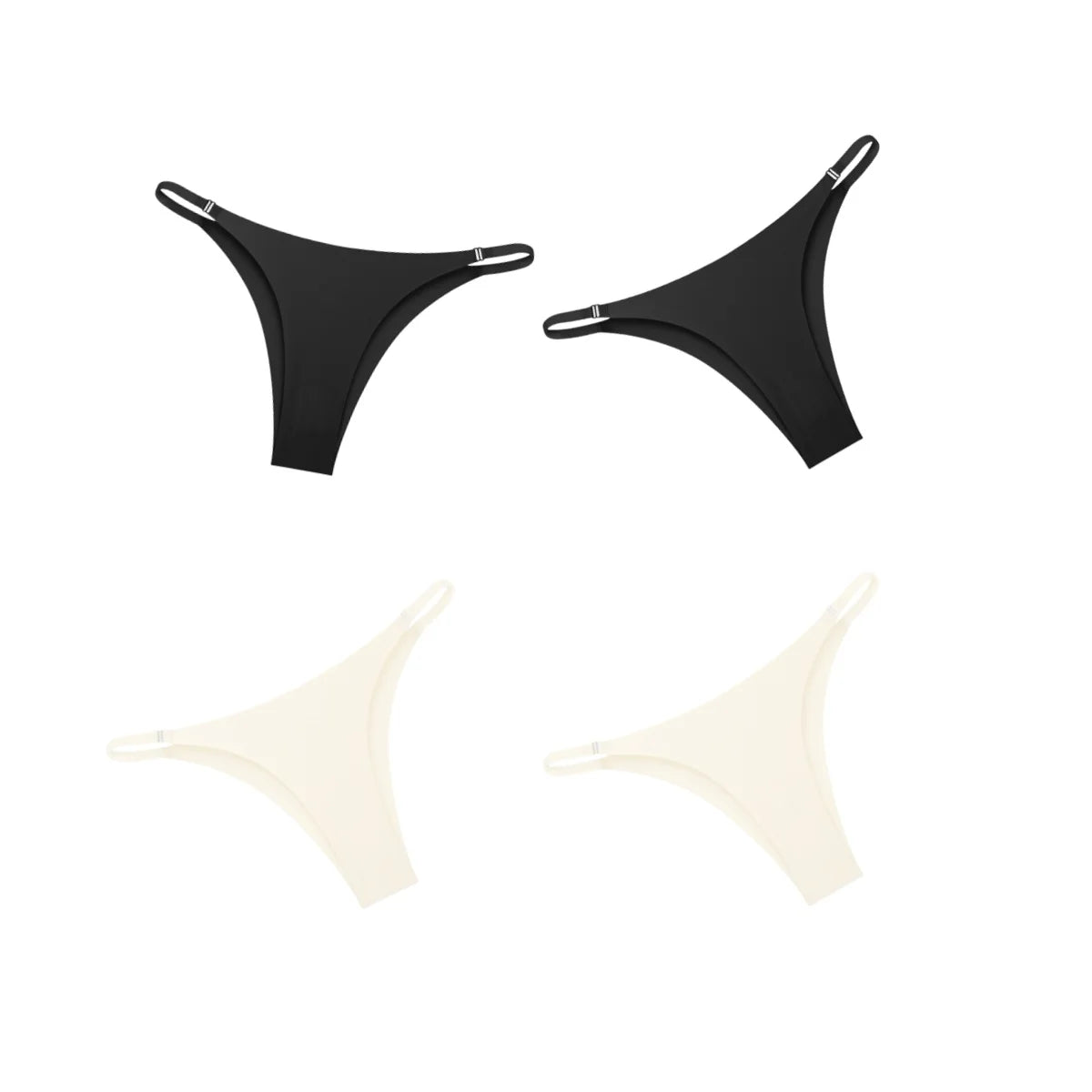 CowLost | product_id-4pcs-women-s-seamless-low-rise-ice-silk-brazilian-briefs-with-side-buckle-s-xl |21