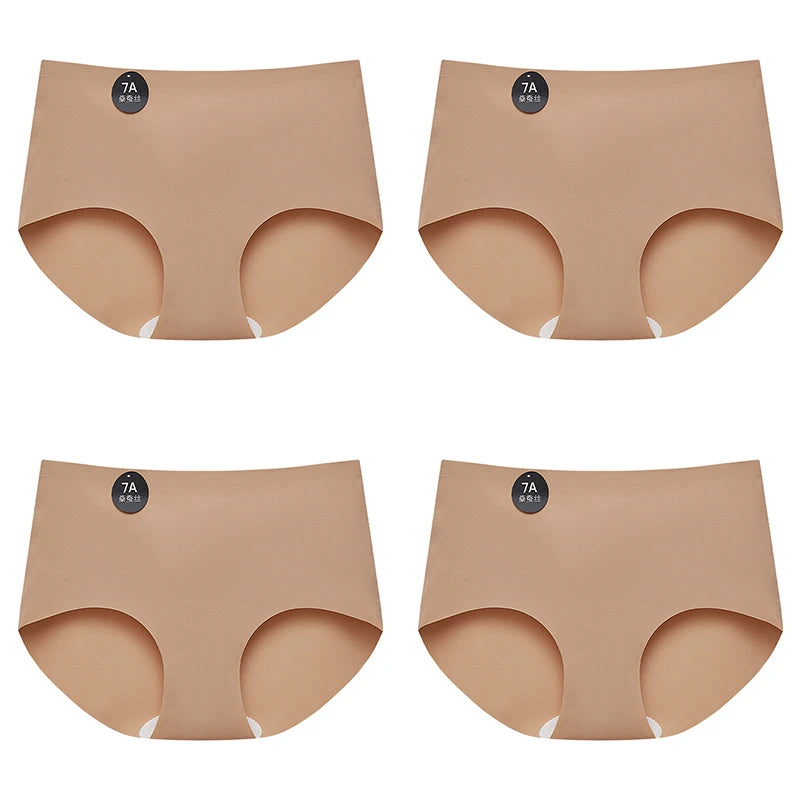 CowLost | product_id-falllsweet-4pcs-womens-seamless-ice-silk-soft-thin-briefs |11