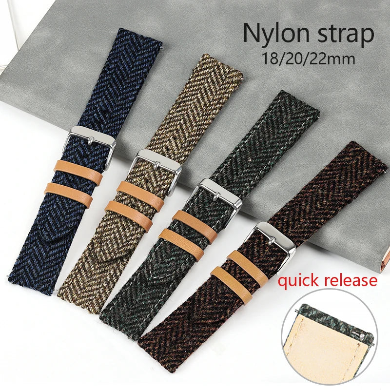 CowLost | bracelets-product_id-retro-nylon-leather-quick-release-wrist-strap-for-seiko-rolex-watchbands-unisex |1