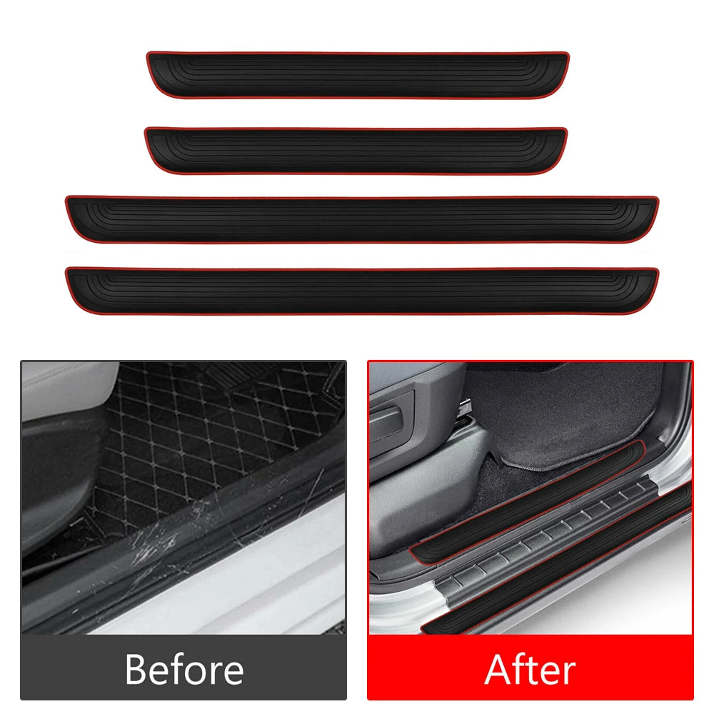 CowLost | product_id-4pcs-universal-rubber-car-door-sill-scuff-guards-anti-scratch-protectors |7