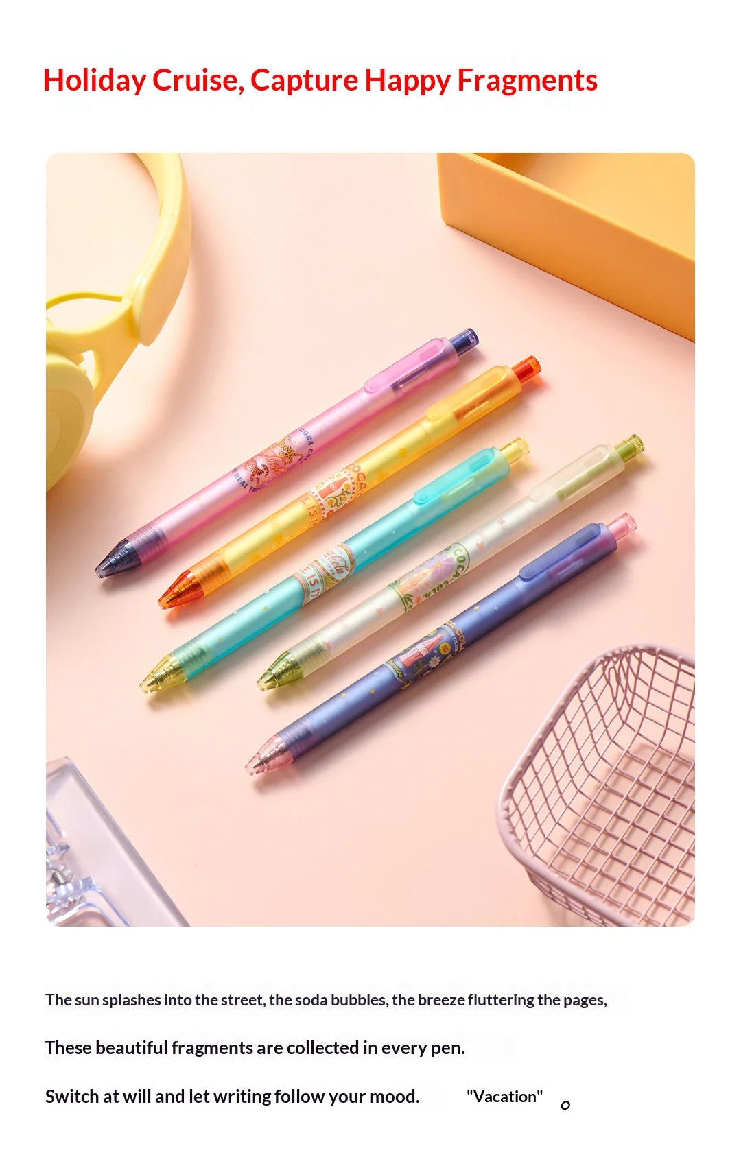 CowLost | product_id-5pcs-kaco-coca-cola-co-branded-gel-pens-0-5mm-quick-dry-ink-ergonomic-grip |9