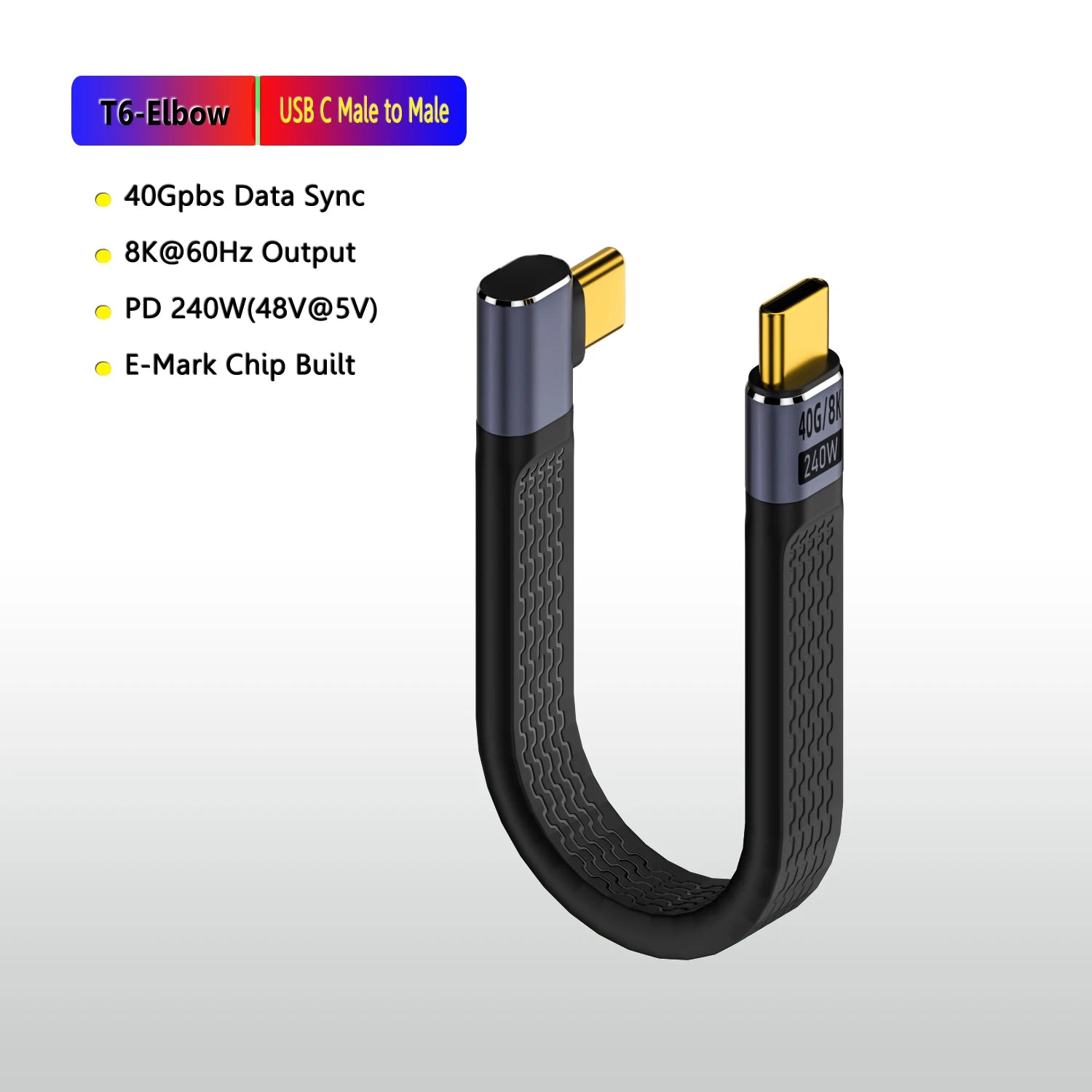 CowLost | product_id-pd240w-5a-fast-charging-type-c-to-type-c-elbow-cable-for-huawei-xiaomi-samsung-s21-s20-thunderbolt-3-data-transfer |17