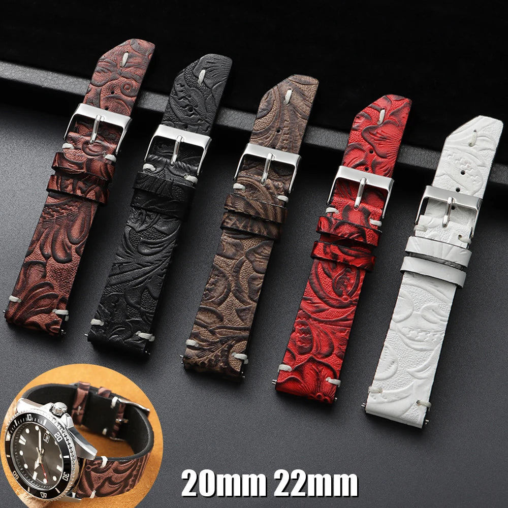 CowLost | bracelets-product_id-vintage-calfskin-leather-watch-strap-20mm-22mm-printed-pattern-for-seiko-universal-watches |1