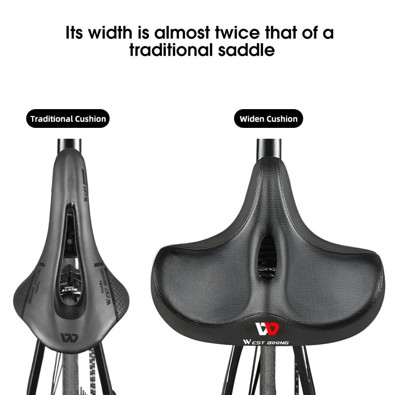CowLost | west-biking-widen-bicycle-saddle-ergonomic-thick-comfortable-bike-saddle-shock-absorbtion-mtb-e-bike-cushion-bicycle-accessories |6