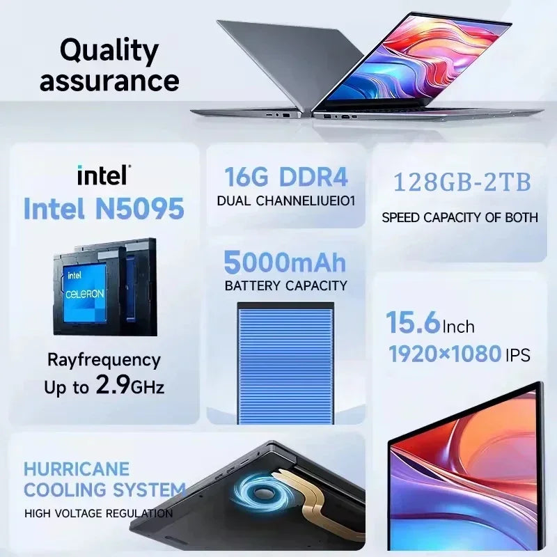 CowLost | carbayta-15-6-laptop-computer-intel-celeron-n5095-notebook-pc-16-32g-ram-128gb-2tb-ssd-office-study-pc-windows-11-1080p-laptops |4