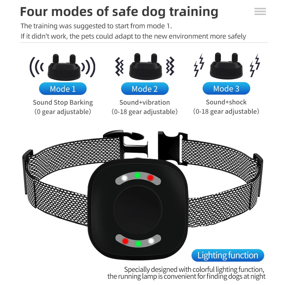 Anti Bark Dog Training Collar 800m Remote Waterproof Rechargeable Electric Shocker