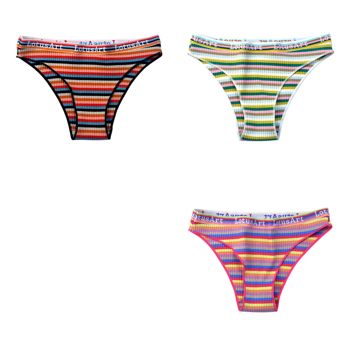 CowLost | product_id-3pcs-women-s-low-waist-striped-cotton-briefs-m-xxl-breathable-panties |23