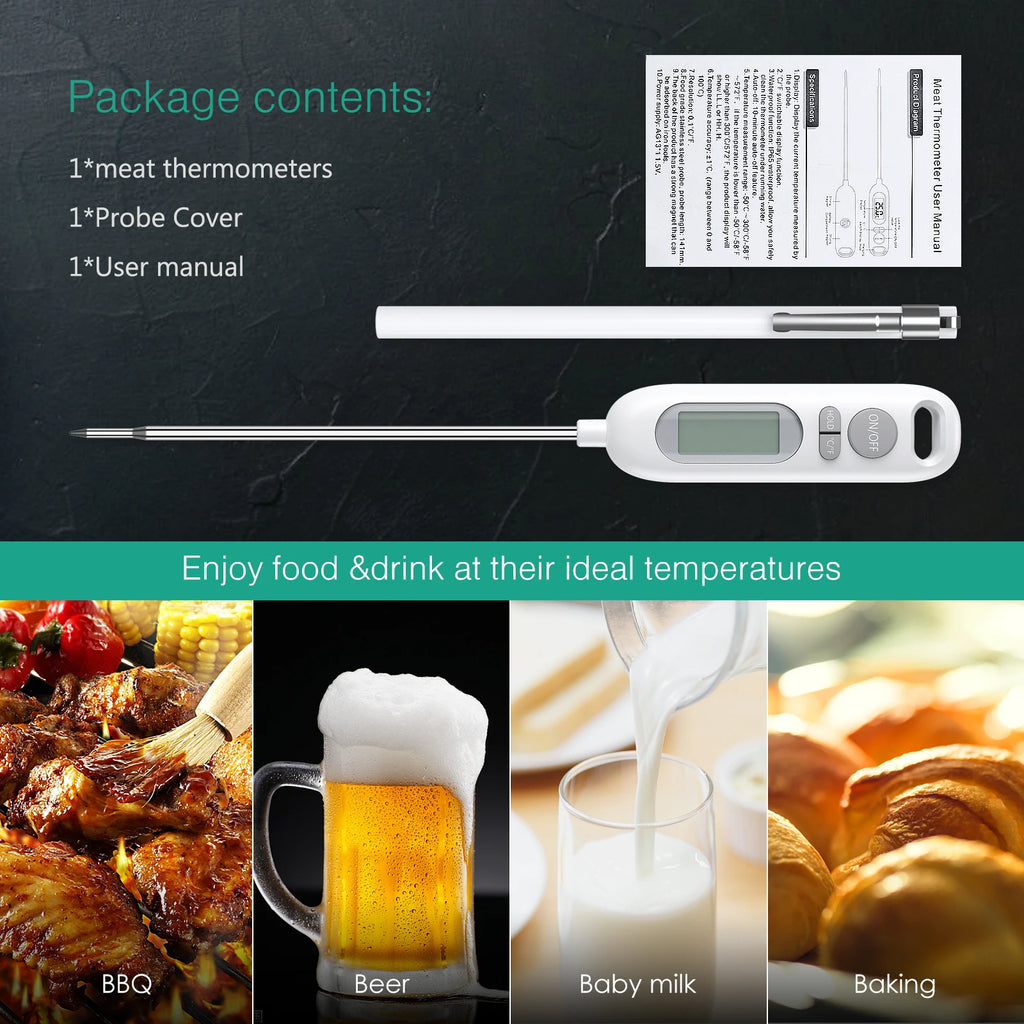 ORIA Digital Meat and BBQ Thermometer Cooking Probe for Water, Milk, Oil, Oven Temperature Measurement