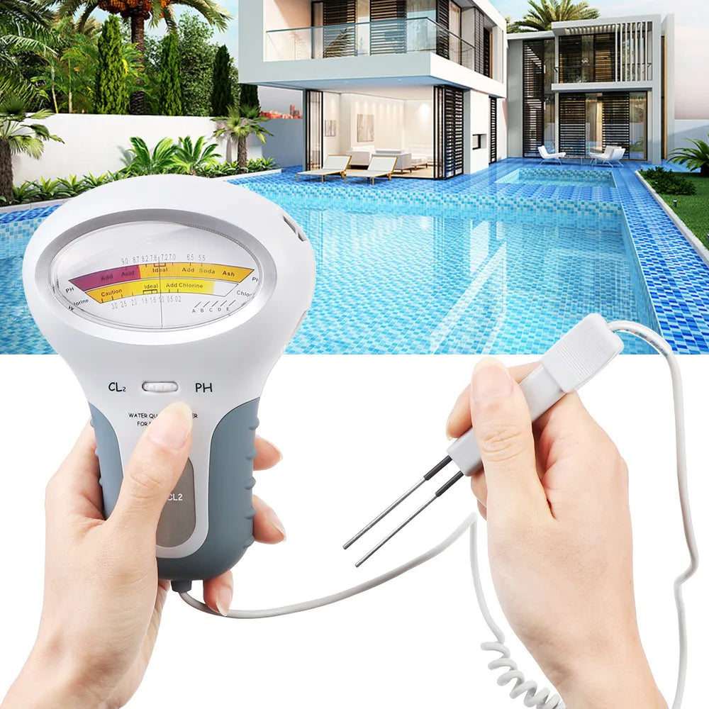 2-in-1 PH & Chlorine Meter Tester PC-102 for Pool & Aquarium Water Quality