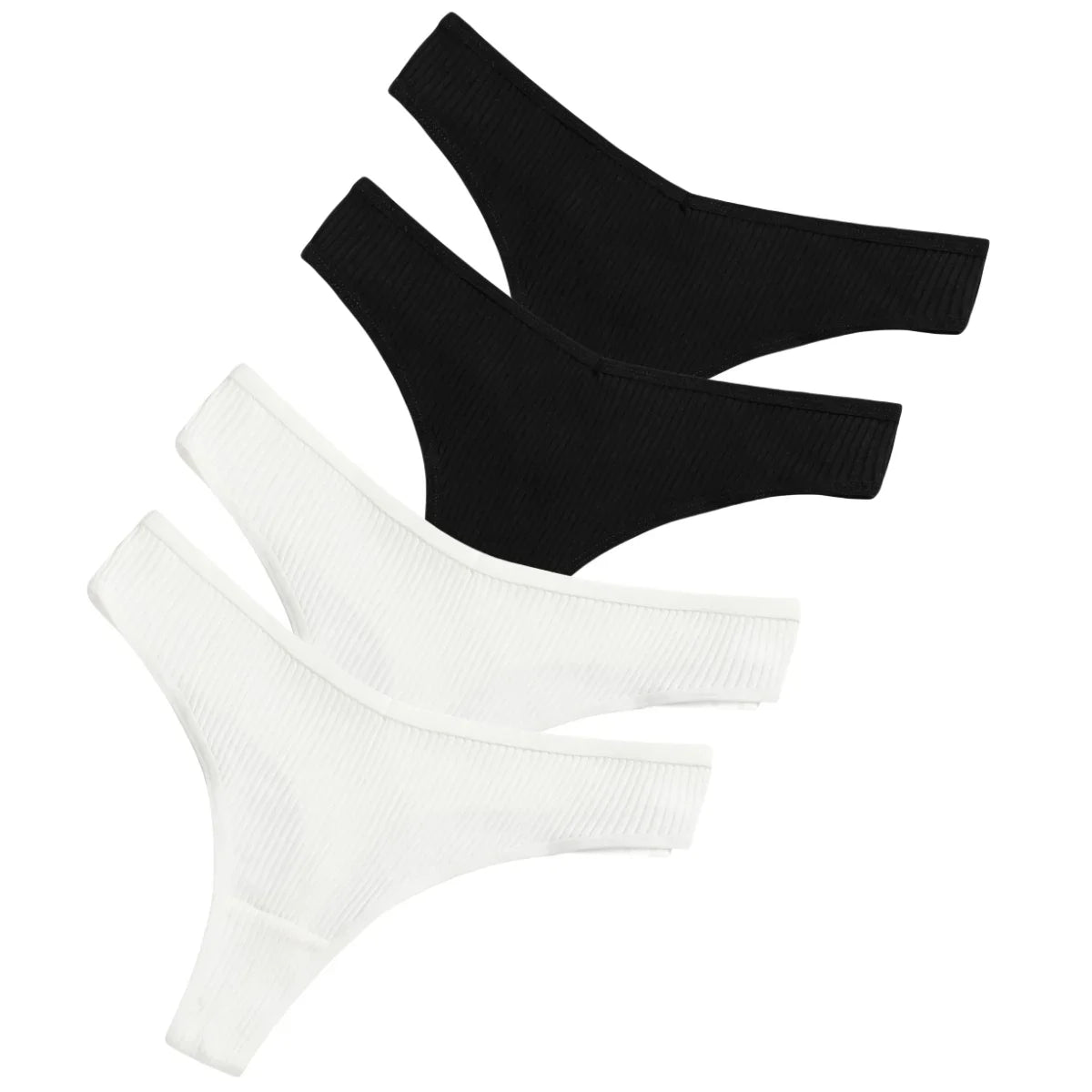 CowLost | product_id-4pcs-women-cotton-low-rise-solid-color-v-waist-g-string-thongs-m-xxl |23