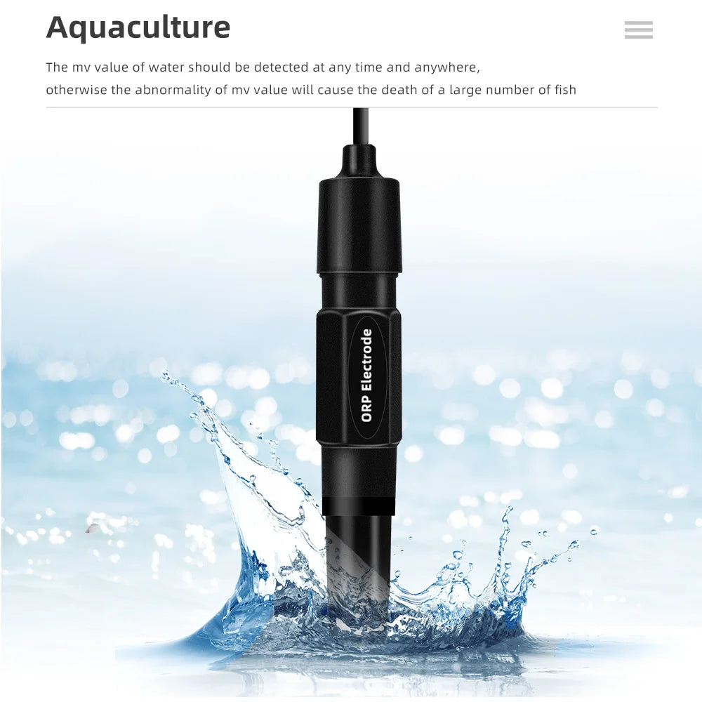 1.2m/2m ORP Replacement Probe with BNC Connector for Aquarium, Hydroponic, Laboratory Oxidation-Reduction Potential Test