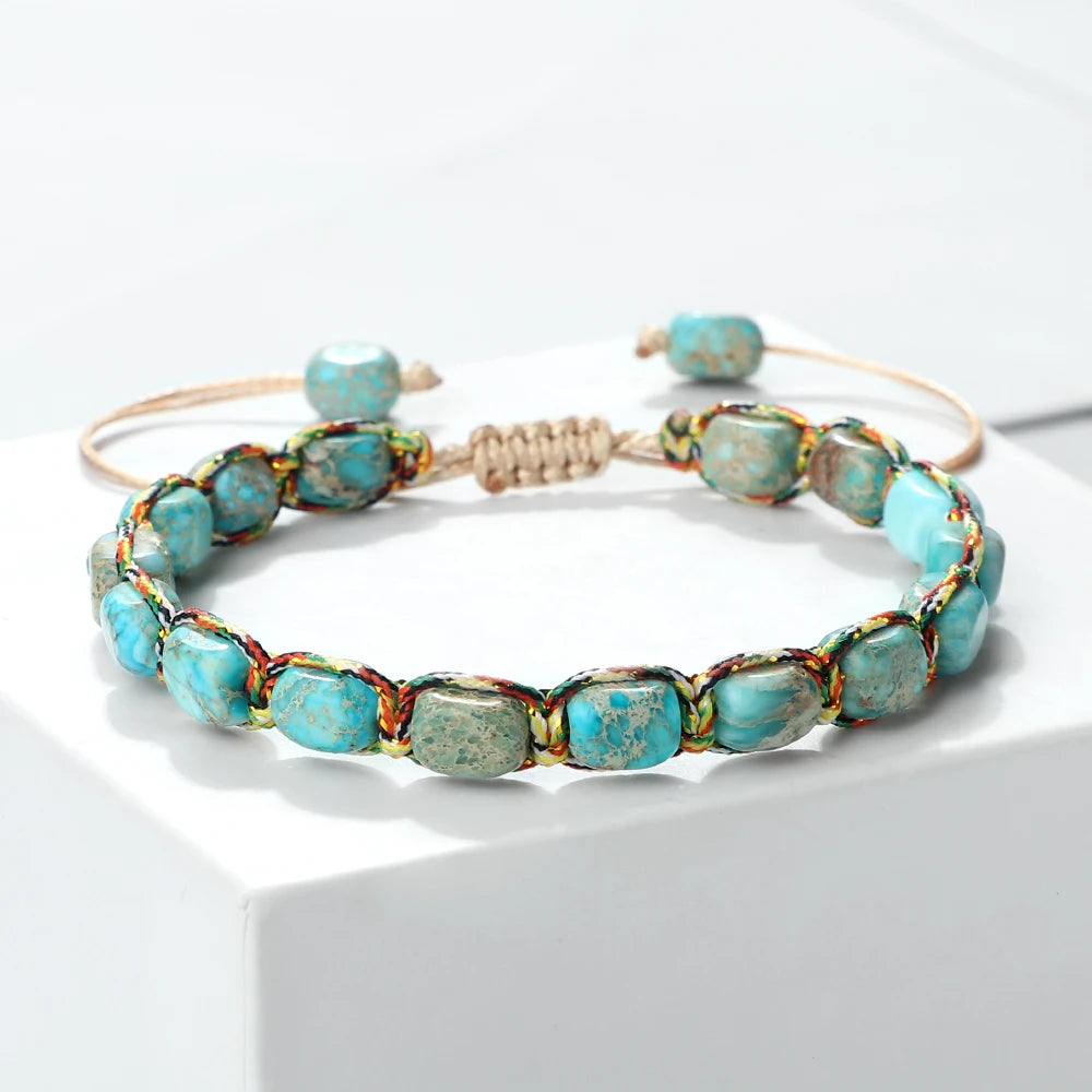 CowLost | badge-pass-holders-handmade-bohemian-imperial-stone-beaded-bracelet |1
