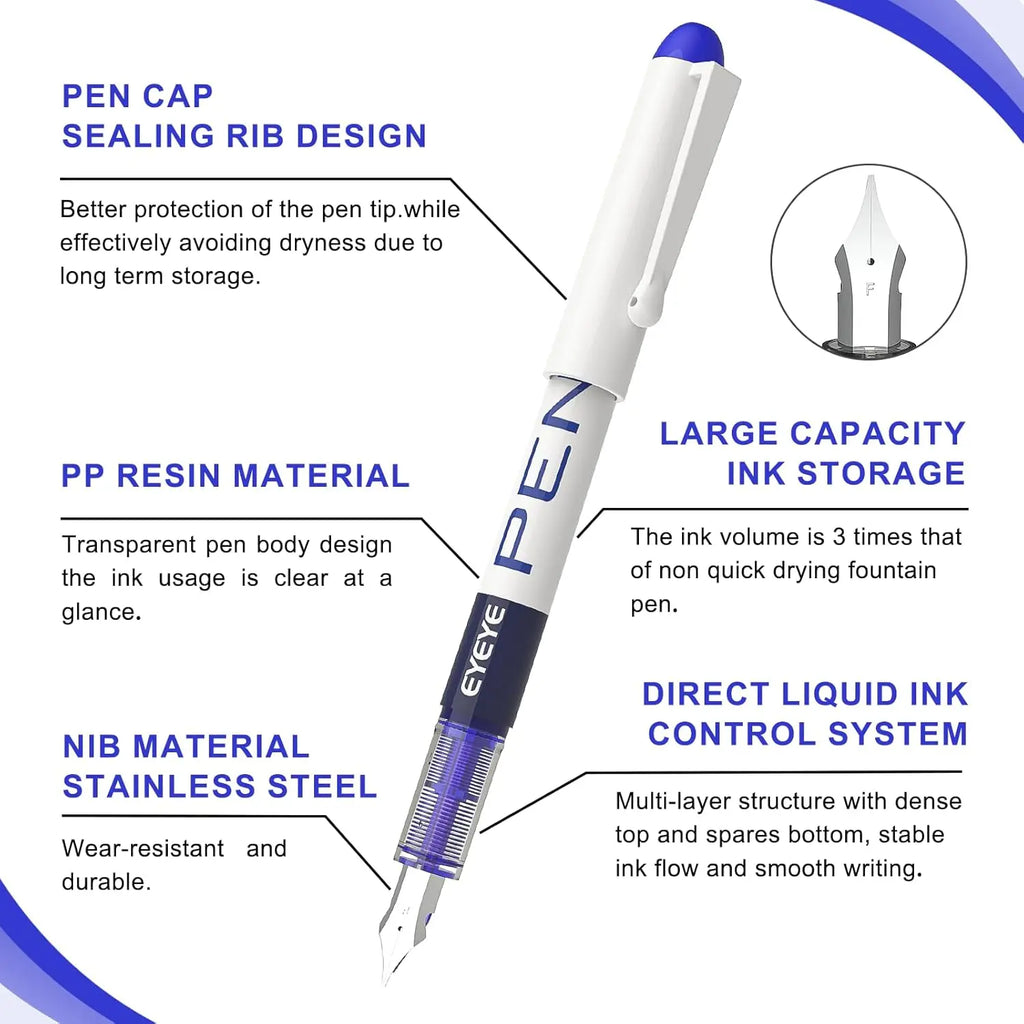 CowLost | pens-product_id-disposable-straight-fountain-pens-with-quick-drying-ink-smooth-multicolor-writing-set |3
