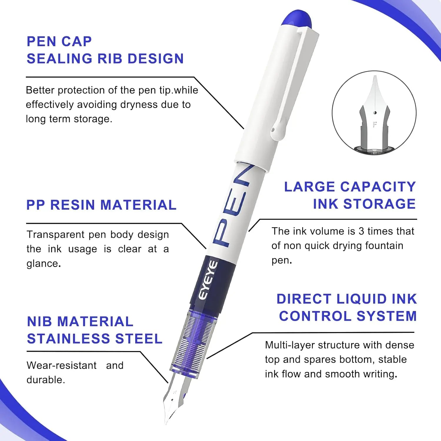 CowLost | pens-product_id-disposable-straight-fountain-pens-with-quick-drying-ink-smooth-multicolor-writing-set |3
