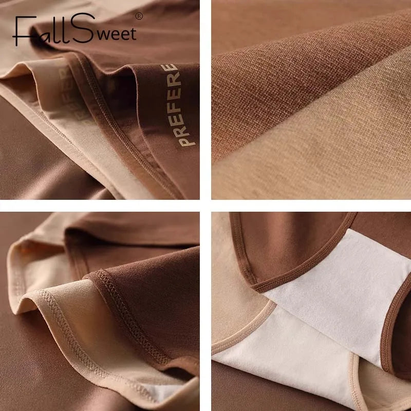 CowLost | product_id-fallsweet-3pcs-womens-large-high-waist-seamless-cotton-briefs |4