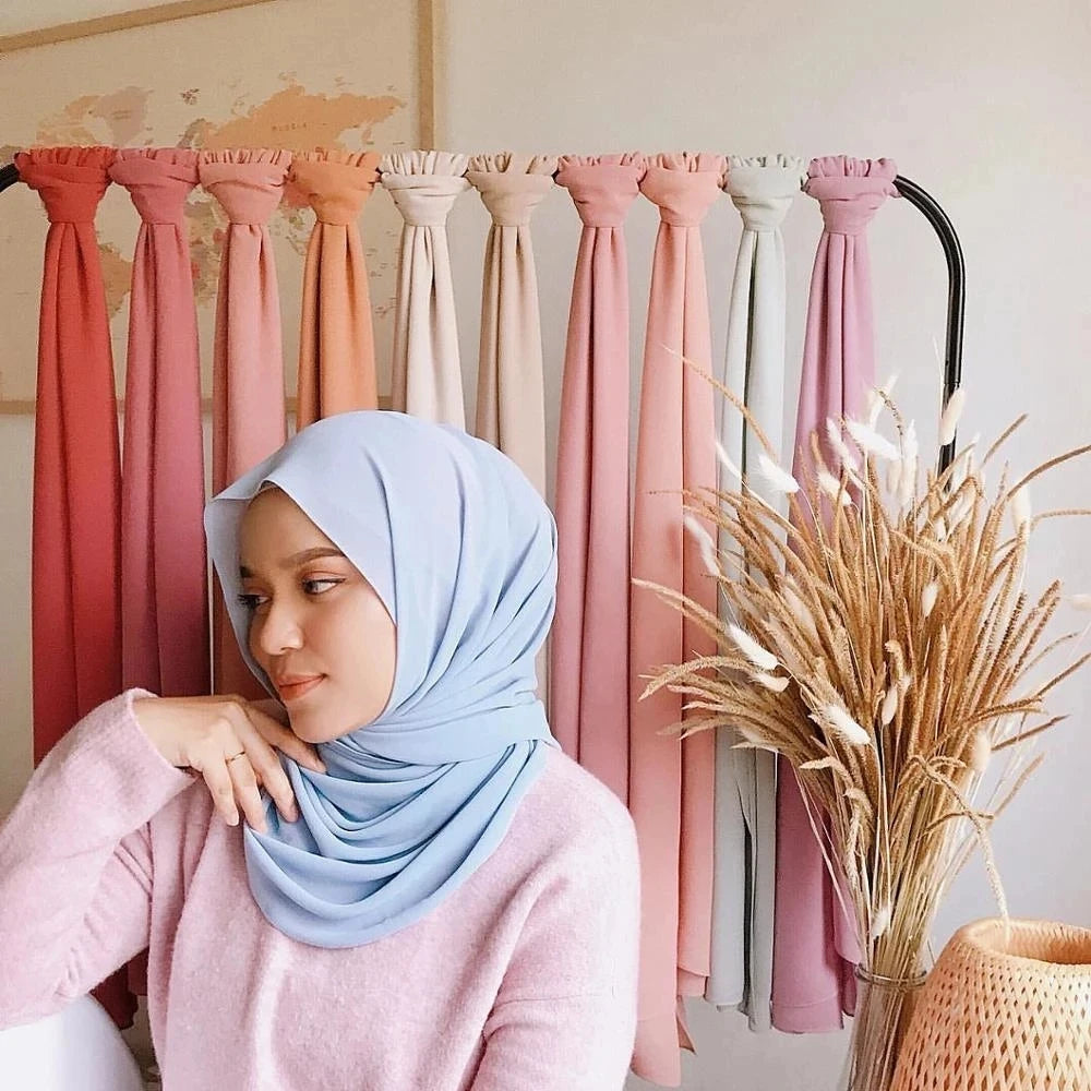 CowLost | muslim-chiffon-hijab-scarf-women-long-solid-color |5