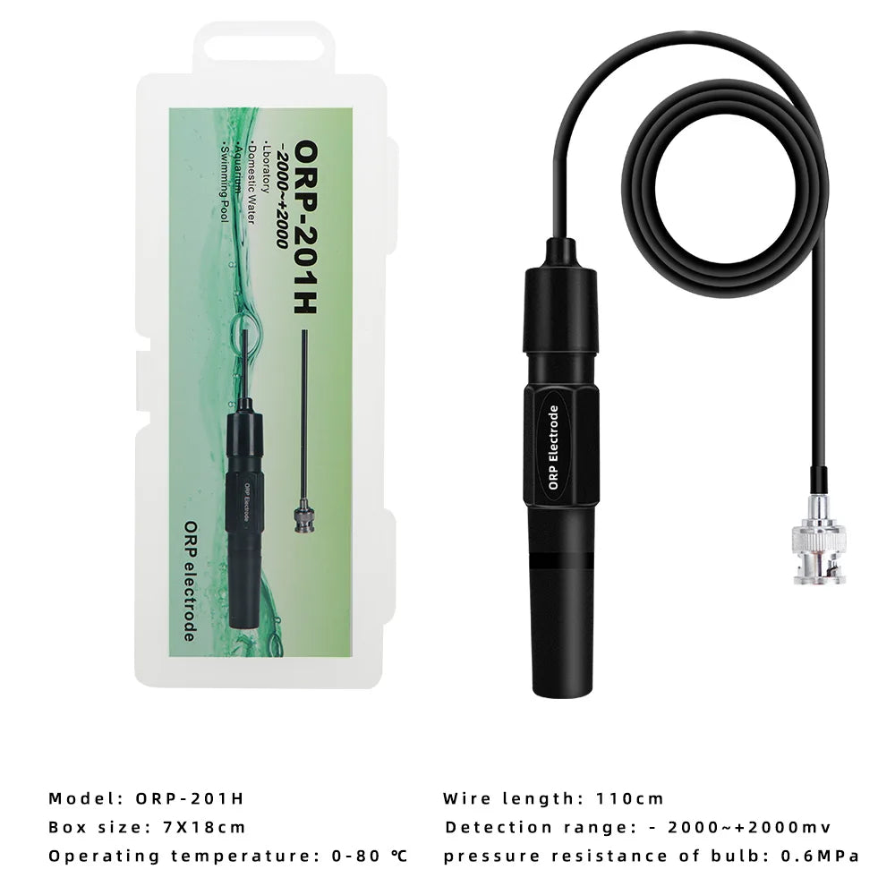 1.2m/2m ORP Replacement Probe with BNC Connector for Aquarium, Hydroponic, Laboratory Oxidation-Reduction Potential Test