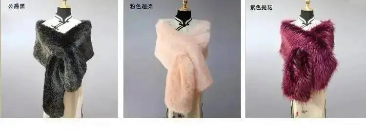CowLost | 32-colors-165-30cm-women-luxury-warm-faux-fox-fur-shawl-winter-ladies-plush-scarf |7