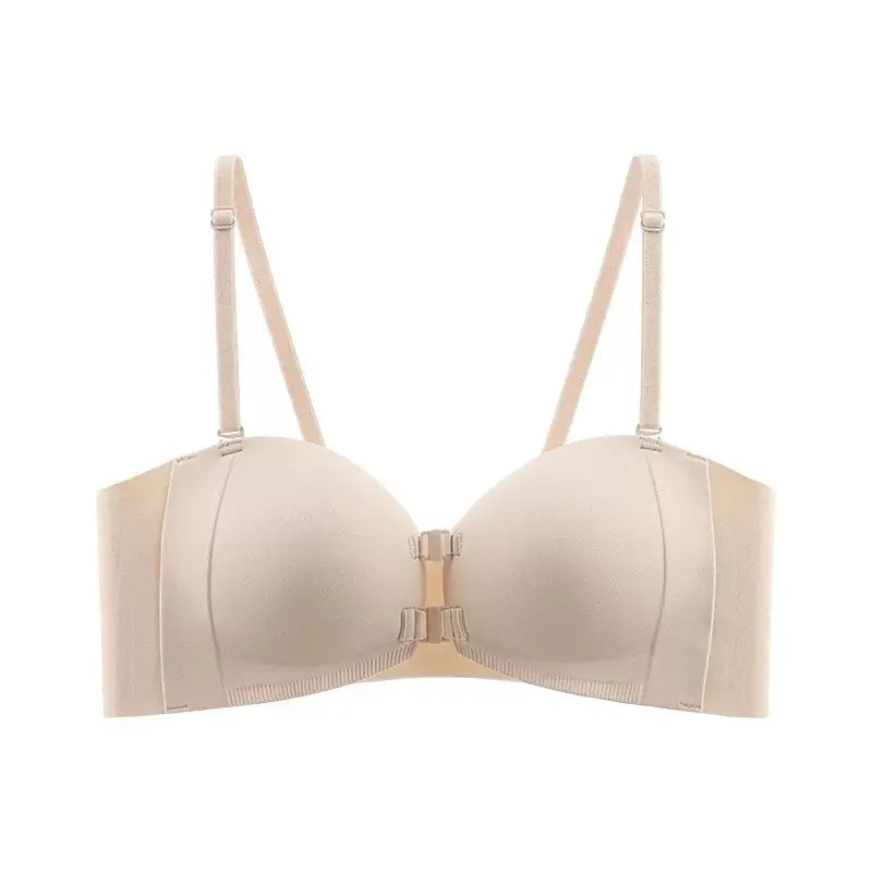 CowLost | product_id-wireless-strapless-front-buckle-push-up-bra-for-women-invisible-anti-slip-small-chest-gathering |9