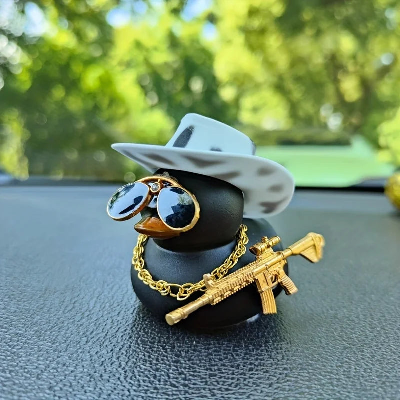 CowLost | 1set-cowboy-hat-black-duck-car-decoration-car-duck-decoration-accessory-2 |5
