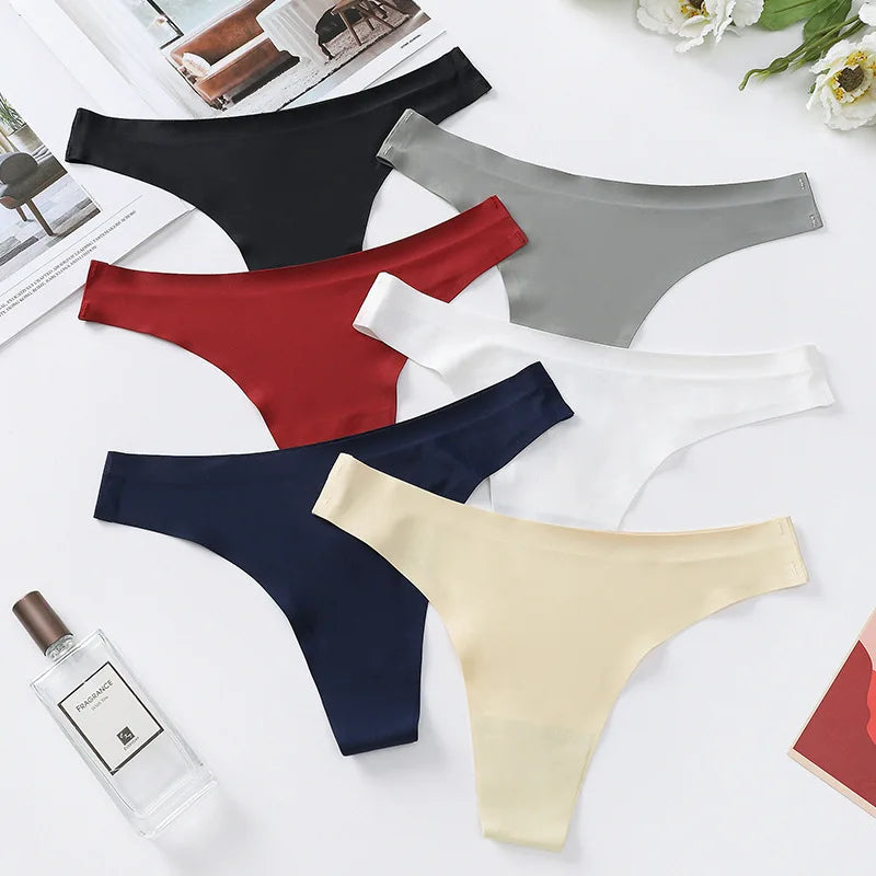 CowLost | product_id-womens-ice-silk-seamless-low-rise-thong-g-string-underwear-m-xl-solid-skin-friendly-daily-wear |8