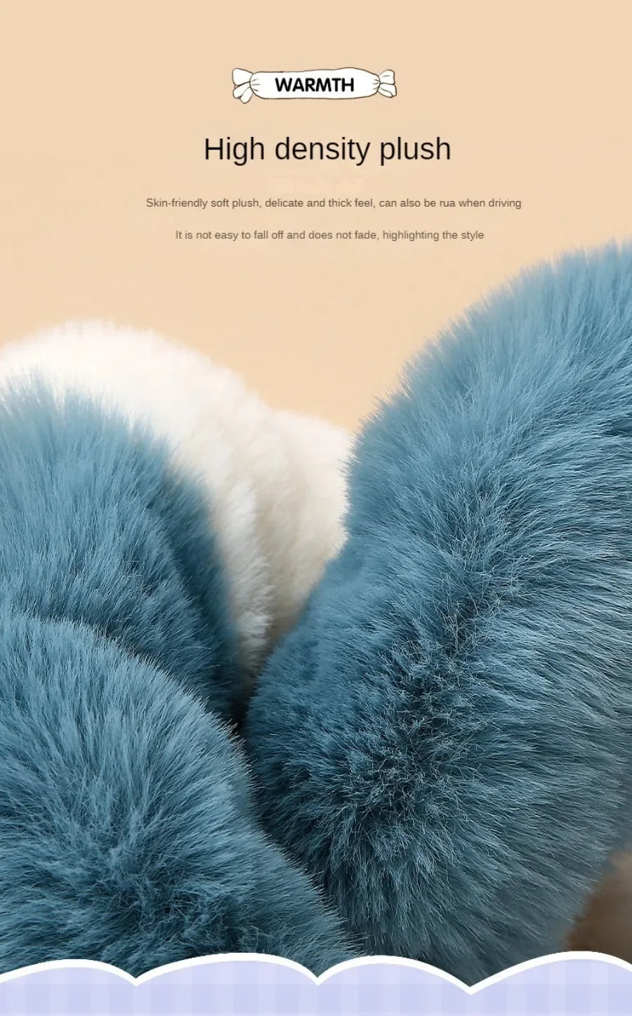 CowLost | soft-and-fluffy-otter-rabbit-plush-steering-wheel-cover-for-13-4-15-75-diameter-steering-wheels |9
