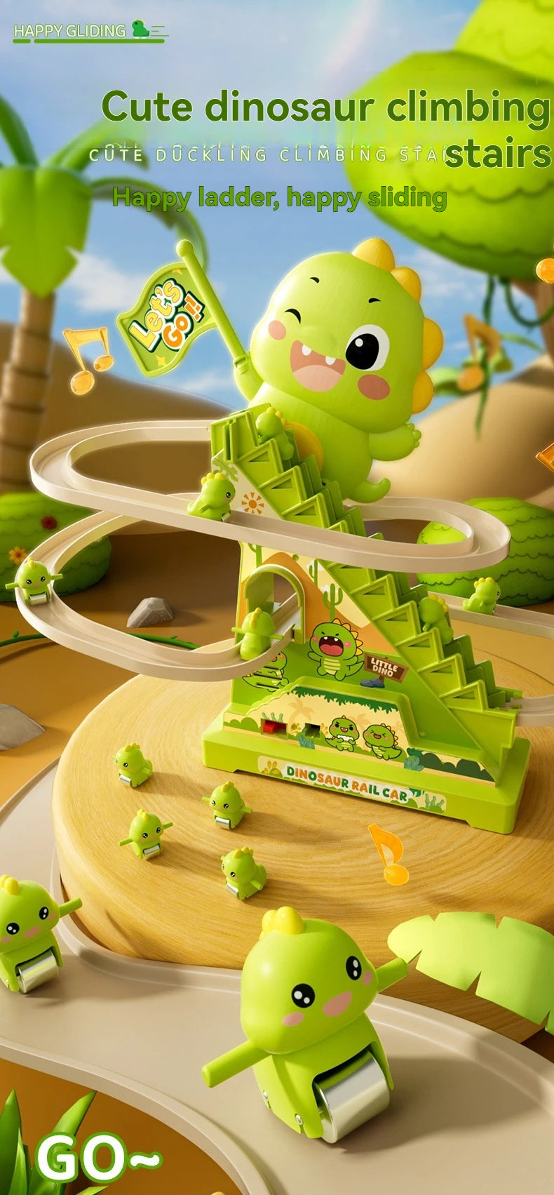 CowLost | product_id-stair-climbing-dinosaur-roller-coaster-toy-with-flashing-lights-and-music-interactive-parent-child-toy |7