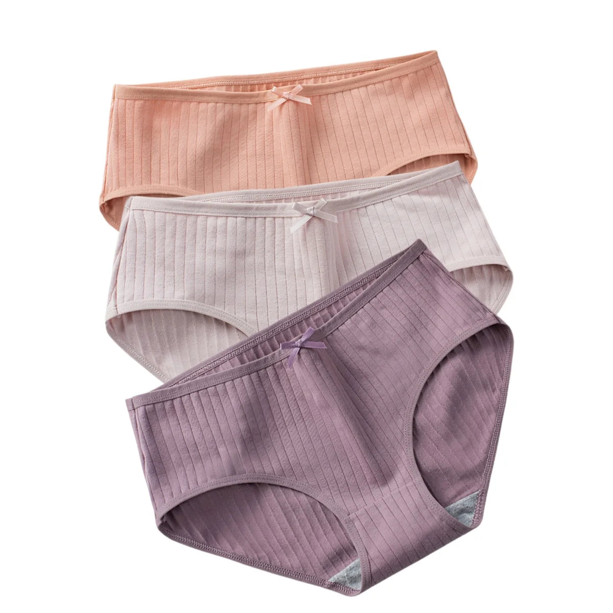 CowLost | product_id-3pcs-women-s-low-waist-breathable-cotton-solid-briefs |22