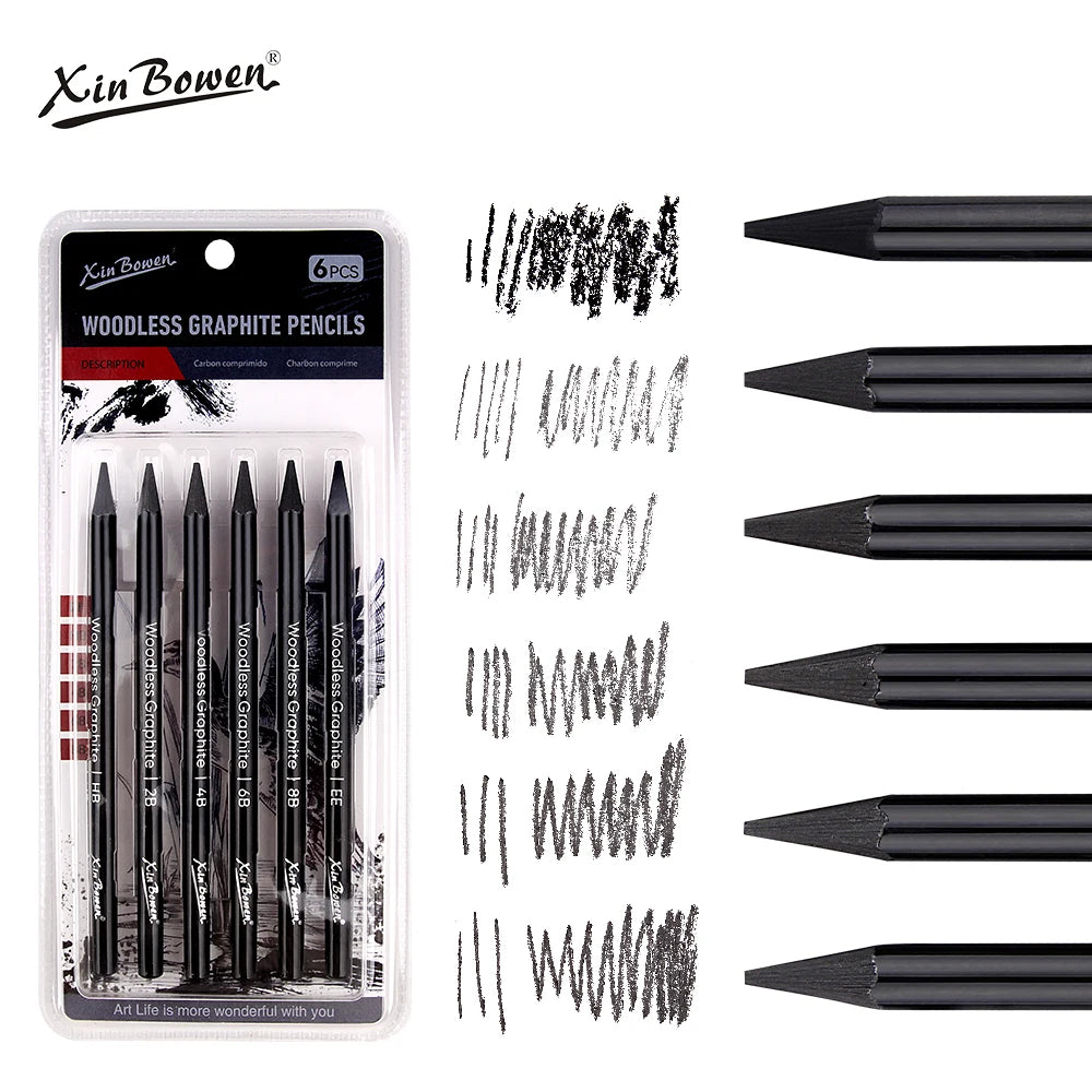 CowLost | wood-free-graphite-sketching-carbon-pencil-set |1