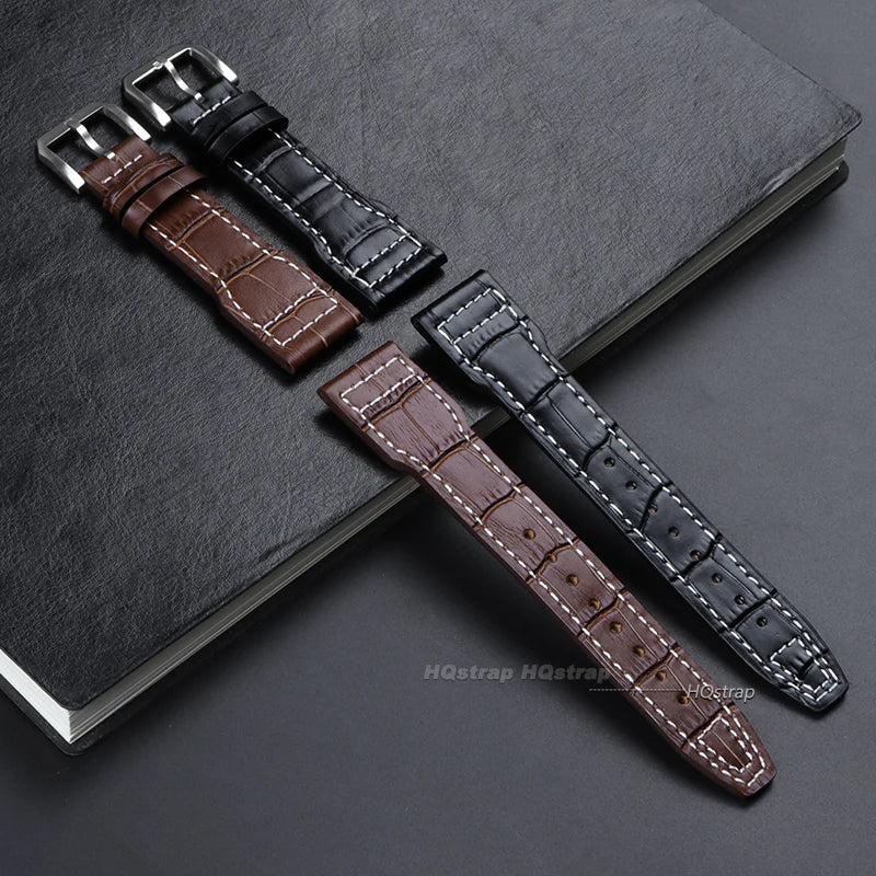 CowLost | product_id-genuine-cowhide-leather-watch-strap-for-iwc-pilot-20-22mm-pin-buckle-replacement |4