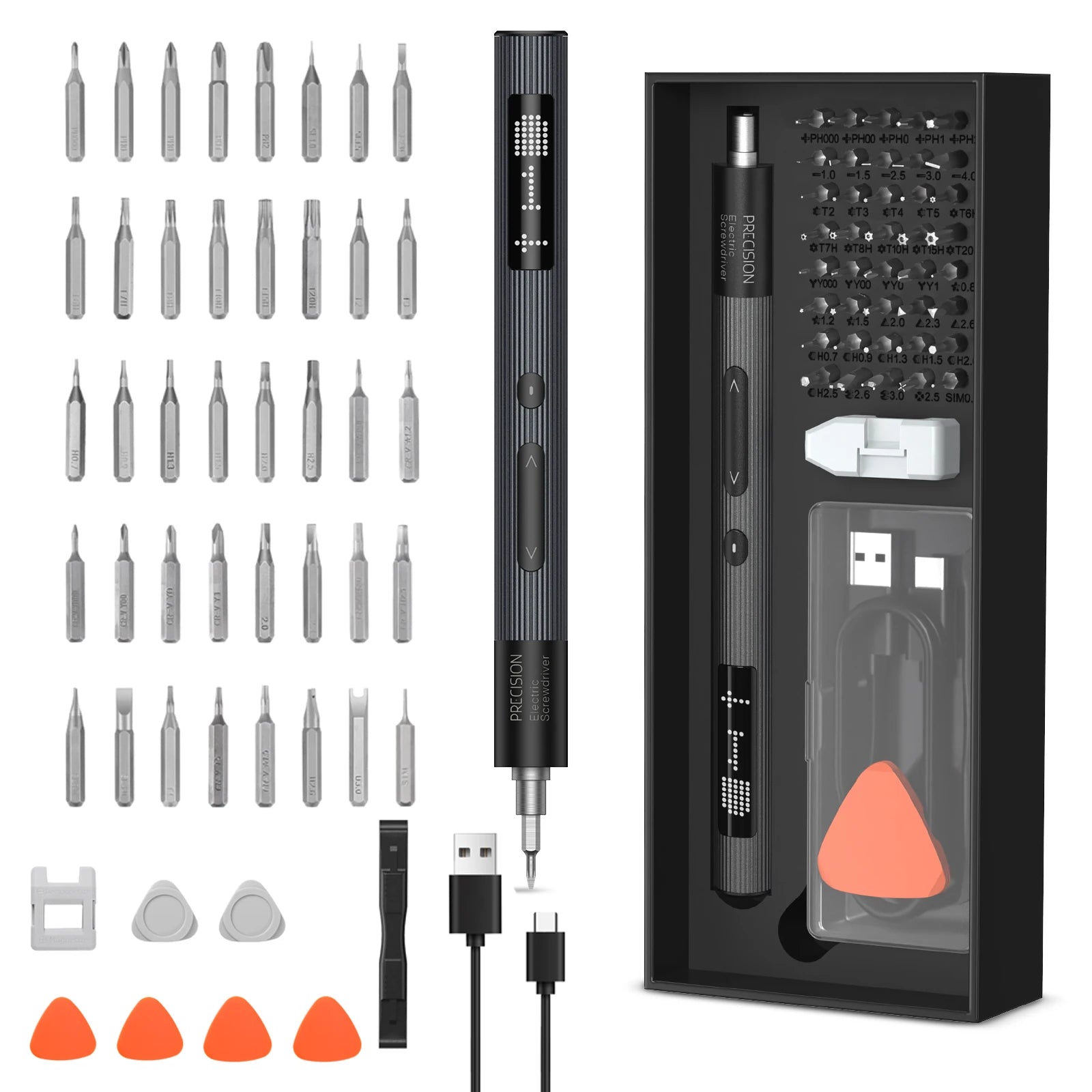 ORIA 50-in-1 Cordless Rechargeable Electric Precision Screwdriver Set for Phone Laptop Glasses Repair