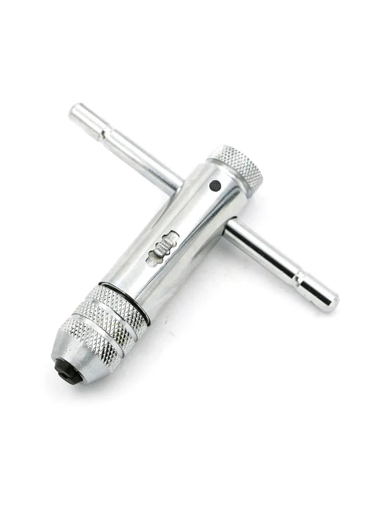 CowLost | product_id-adjustable-silver-t-handle-ratchet-tap-wrench-with-5pcs-m3-m8-metric-thread-taps |6