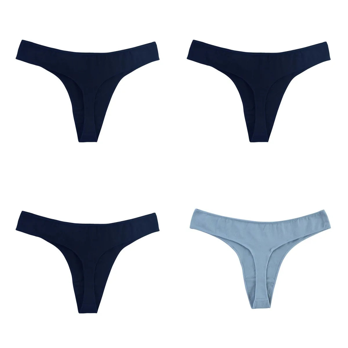 CowLost | product_id-4-pack-women-s-cotton-low-waist-breathable-solid-color-g-string-thongs-m-xl |36