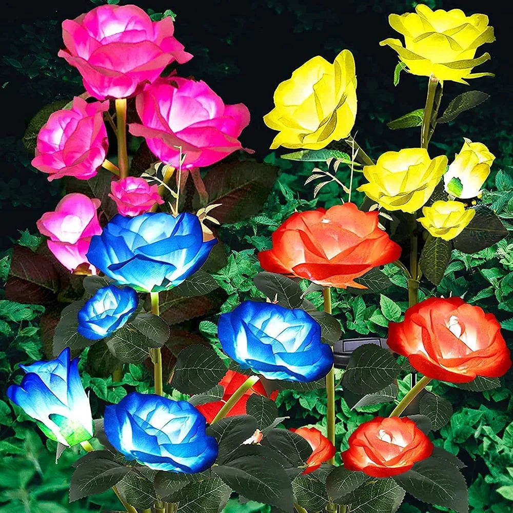 CowLost | product_id-ggbingo-solar-5-head-rose-flower-garden-lights-for-outdoor-yard-patio |7