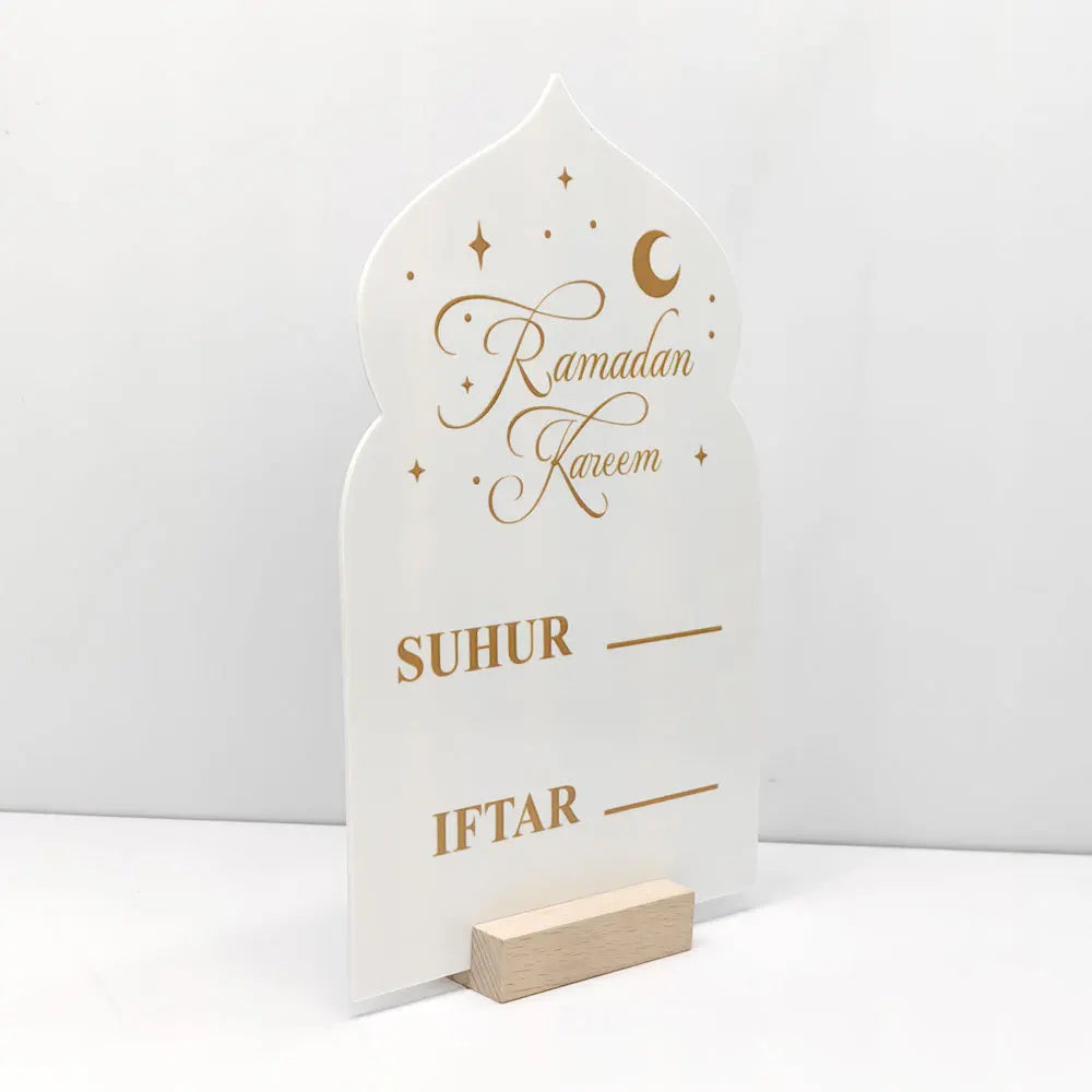 CowLost | acrylic-ramadan-kareem-decoration-wooden-base-eid-mubarak-ornament |4