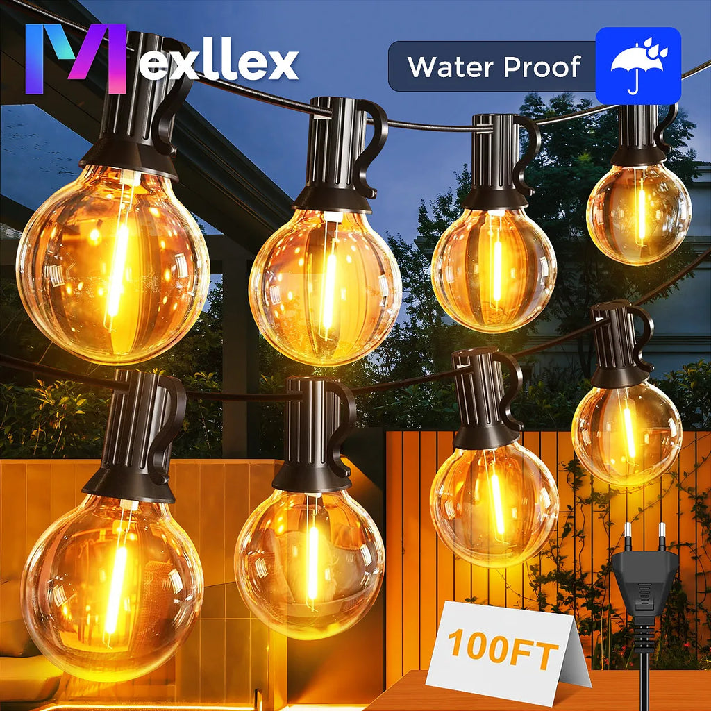 G40 LED Globe String Lights 30M/15M/9M IP44 Waterproof Outdoor Garland Lamp for Christmas Party