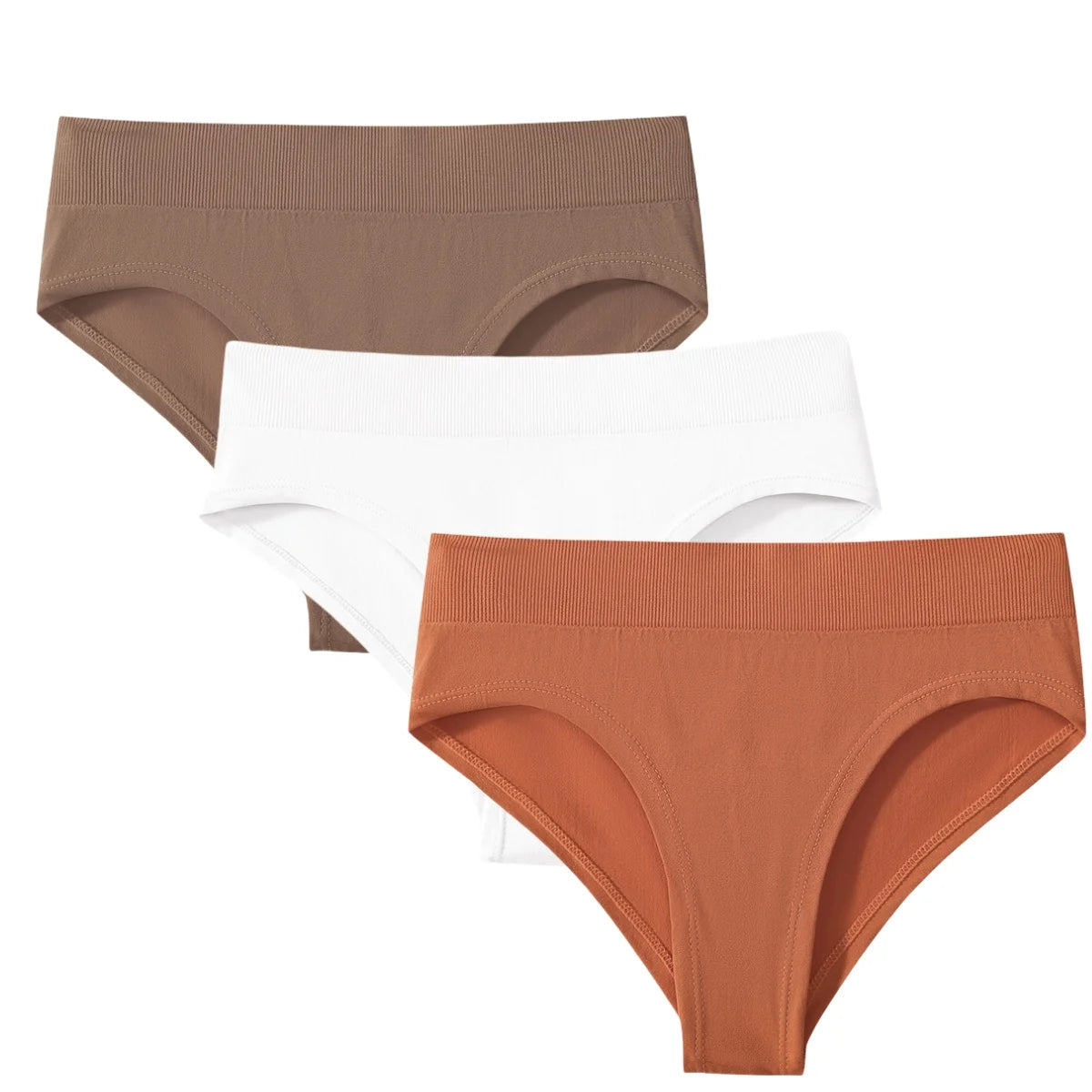CowLost | product_id-3pcs-womens-high-rise-solid-color-briefs-panties-plus-size-s-3xl |9