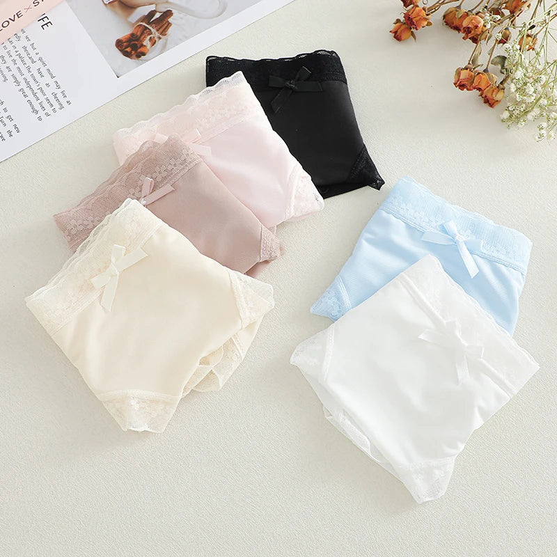 CowLost | activewear-pants-3pcs-seamless-ice-silk-lace-panties-set |3