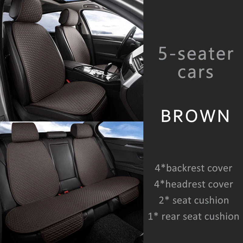 CowLost | car-seat-covers-full-set-flax-linen-car-cushion-protector-front-rear |52