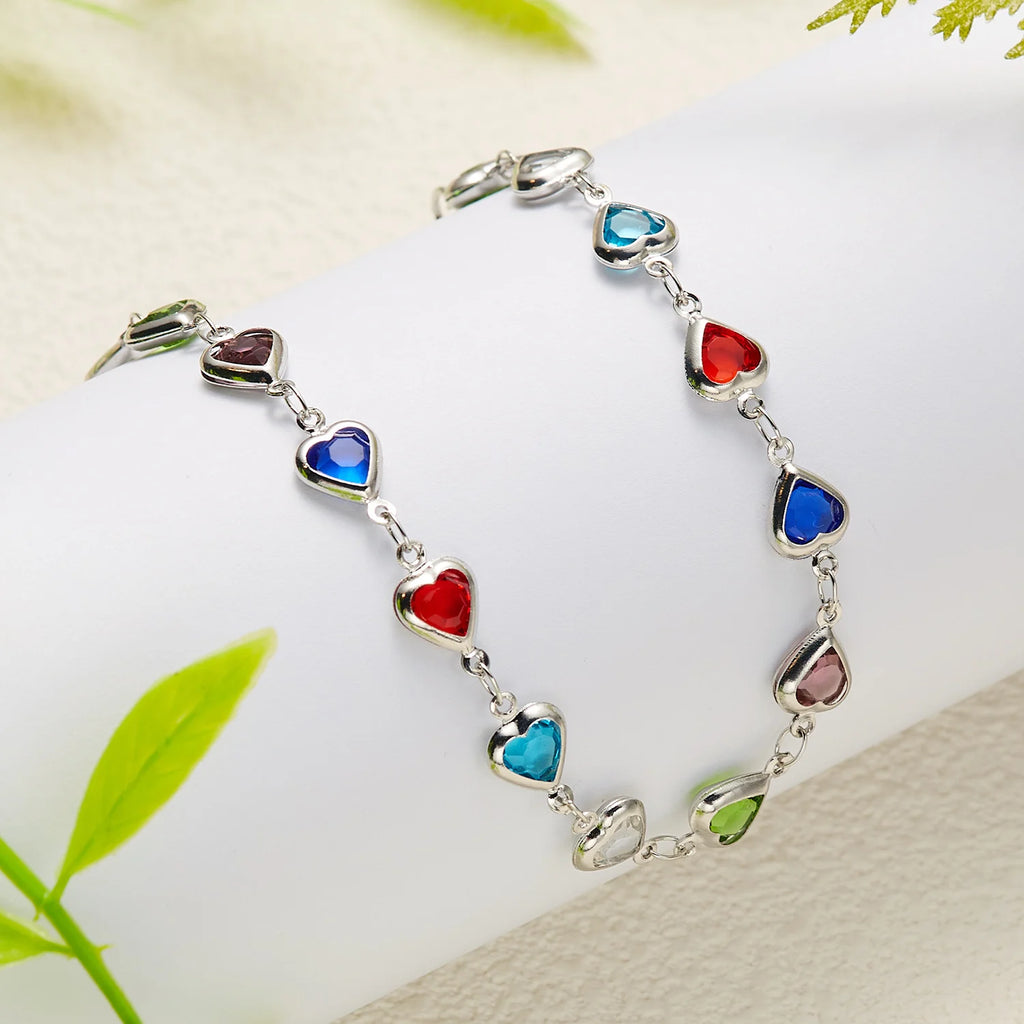 CowLost | exquisite-rainbow-zircon-heart-choker-necklace-for-women-korean-crystal-gold-color-metal-chain-collar-girls-party-beach-jewelry |15