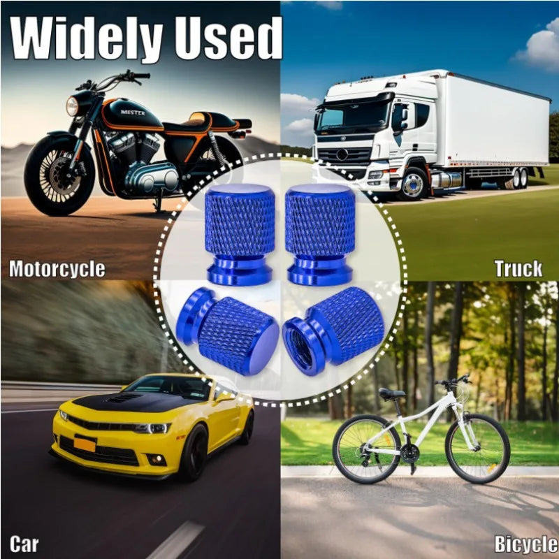 CowLost | product_id-4pcs-12mm-aluminum-alloy-mesh-tire-valve-caps-for-bicycle-motorcycle-car-wheels |5