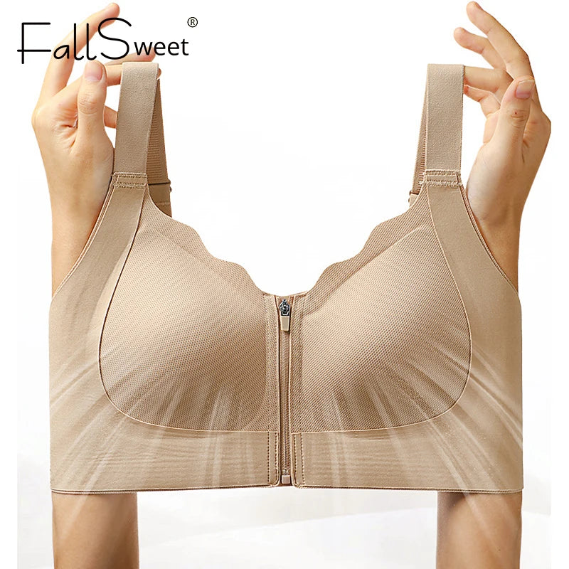 CowLost | product_id-fallsweet-womens-wireless-seamless-front-zipper-sports-bra-crop-top-for-yoga-fitness |1