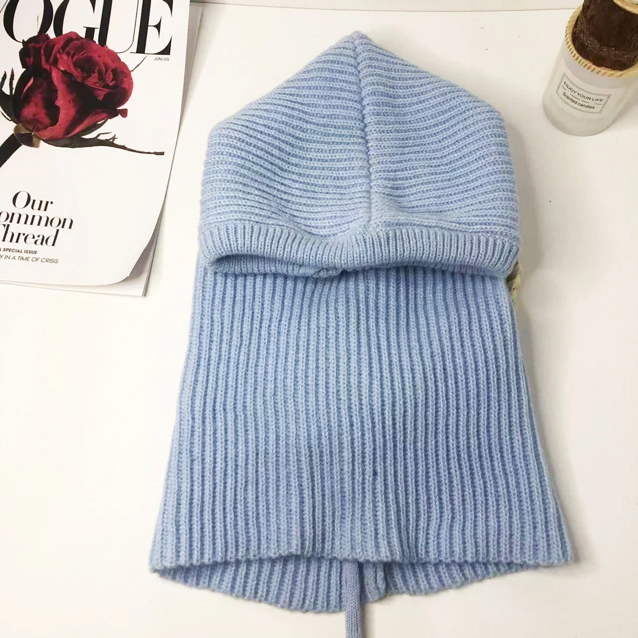 CowLost | winter-womens-hats-unisex-knitted-hooded-neck-collar-cap-beanie-for-men-women |25